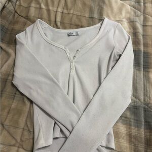 Holister Women's White Button-Up Top